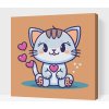Vymalujsisam.sk Maľovanie podľa čísiel - Zamilovaná mačička Veľkosť: 50x50cm, Rám: Na plastovej doske
