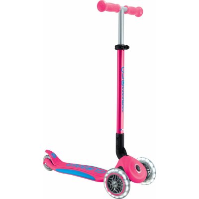 Globber Scooter Globber detská skladacia kolobežka - Primo Foldable Plus Lights V2 - Fuchsia/Sky Blu 439-610-2