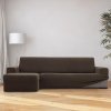 Nueva Textura poťahy HARMONIA tabaková sedačka s otomanom vľavo 210 - 320 cm