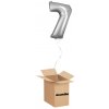 HeliumKing Balónový box - Narodeninové číslo 7 strieborný 86 cm