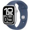Apple Watch Series 10 GPS+Cellular 46mm Strieborné hliníkové telo - Denimový športový remienok (S/M) / 130-180 mm