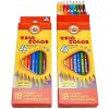 Koh-i-Noor pastelky 18 ks – trojhranné slabé, ergonomické