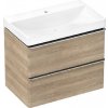 Hansgrohe Xelu Q - Skrinka s umývadlom, 63x78x50 cm, 2 zásuvky, prírodný dub/chróm 54376000