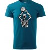Basketbal kostra - Klasické pánske tričko vyššej gramáže - S ( Petrolejová )