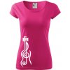 Husľový kľúč gitara - Dámske tričko Pure - XL ( Purpurová )