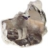 Diera 3D foto tapeta nálepka Biely vlk na skale 75x75 cm