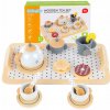 DREVENÁ ČAJOVÁ SÚPRAVA PRE DETI KINDERPLAY PRÍSLUŠENSTVO + PODNOS