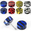 Šperky eshop - Fake plug do ucha - tigrí vzor I10.18 - Farba piercing: Žltá