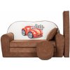 Rozkladacia detská pohovka s Bobkom a vankúšikom Cars - Svetlo hnedá