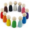 Ulanik Montessori drevená hračka Peg Dolls 12 ks SG01C12