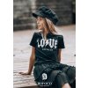 Dievčenské tričko s nápisom LOVE - ALL FOR KIDS čierna-ihneď