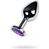 Strieborný análny kolík TOYFA Metal, s drahokamom vo farbe ametystu