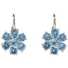 Strieborné zirkónové náušnice modré kvety
