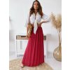 Fashionweek Dlhá maxi letná sukňa zo vzdušného materiálu MF266 Farba: bordó, Veľkosť: Universal