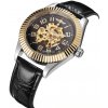 Luxusné hodinky WINNER s priehľadným ciferníkom v zlato čiernom prevedení - automatické