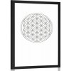 Plagát s paspartou čiernobiela Mandala
