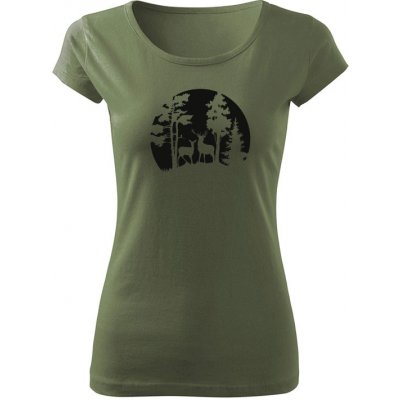 Tričko Forest dámske tričko Khaki Čierna