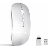 BEZDRÔTOVÁ NABÍJACIA MYŠ PRE NOTEBOOK/PC/MAC/IPAD 2.4G STRIEBORNÁ