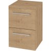 Mereo BINO Kúpeľňová skrinka spodná s 2 zásuvkami, závesná, 50 cm, dub Arlington, CN624