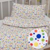 Biante Detské bavlnené posteľné obliečky do postieľky Sandra SA-006 Farebné bodky na bielom Do postieľky 90x140 a 40x60 cm