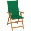 Skladacia záhradná stolička s poduškami teak / látka Dekorhome Tmavo zelená