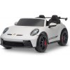 Beneo Mașină electrică copii Porsche 911 GT3 24V cu tracțiune 4x4, alb, scaun cu două locuri, telecomandă 2.4 GHz, intrare USB/AUX, motoare 200W, suspensie, baterie litiu, lumini LED față și spate, li