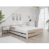 Dvojlôžková posteľ s dreveným vzhľadom TEXTILOMANIE 120x200 dub bielený