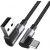 Ugreen US176, USB-USB-C, naklonený 3A, 1m, černý
