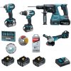 MAKITA MAKITA DLX4195JX1 - Akumulátorová sada 4 ks náradia - DGA504,DHP489,DHR243,DTD173