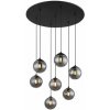 GLOBO 56133-7H RIHA závesné svietidlo D550mm 7xG9 LED 3,5W/130lm 3000K čierna matná, dymová