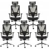 5 PACK Ergonomická kancelárska stolička OAMA ERGO, čierna (5 ks)