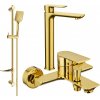 MEXEN/S - Alfa DF62 Set umývadlovej a vaňovej batérie s príslušenstvom, zlato 745713DF62-50