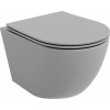 Mexen Lena WC misa Rimless s WC doskou slim, duroplast, svetlo-šedá matná, 30224061