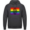AWDis Hoodie Mikina Dúhový dizajn Love Respect Freedom Uhoľná čierna