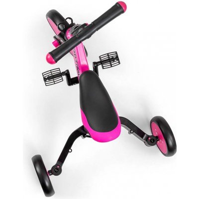 Dětská tříkolka 4v1 Milly Mally Optimus Plus s vodící tyčí pink