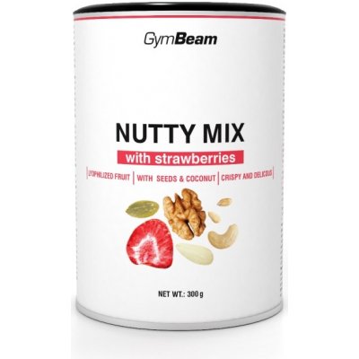 GymBeam Nutty Mix s jahodami - 300 g