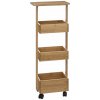 5five Simply Smart Polička do kúpeľne na kolieskach Harmony, bambus