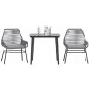 3-dielna záhradná súprava s vankúšmi sivý polyratan sklo