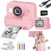 Drukuś instantný fotoaparát pre deti, mini tlačiareň, 13 roliek a karta 32 GB