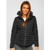 Čierna dámska prešívaná zimná bunda bez kapucne Bolf 23063