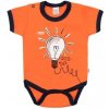 New Baby Dojčenské bavlnené body s krátkym rukávom Happy Bulbs Oranžová