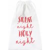 VIANOČNÉ BAVLNENÉ VRECKO 20x40 cm BIELE EKO Silent Night Holy Night