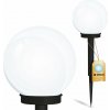 LED záhradná lampa na solárny pohon WHITE BALL 10cm