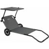 Plážové lehátko se stínítkem NILS Camp NC3307 šedé