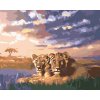 ZUTY Maľovanie podľa čísel - DVA LEVY PRI VÝCHODE SLNKA (D. RUSTY RUST) Rámovanie: bez rámu a bez vypnutia plátna, Rozmer: 40x50 cm