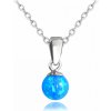 MINET JMAS0151AN45 - Strieborný náhrdelník gulička so svetlo modrým opálkom