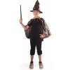 Rappa Detský plášť čierny s klobúkom čarodejnice / Halloween
