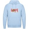 AWDis Hoodie Mikina - Dizajn s témou Pes a Láska - Nebeská modrá - S - Pánske