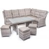 Ratanea Záhradná rohová súprava BERKLEY pravý roh svetlo-sivá so svetlými vankúšmi