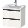 DURAVIT Ketho 2 závesná skrinka pod umývadlo, 2 zásuvky, 584 x 455 x 549 mm, biela vysoký lesk, K25281022220000